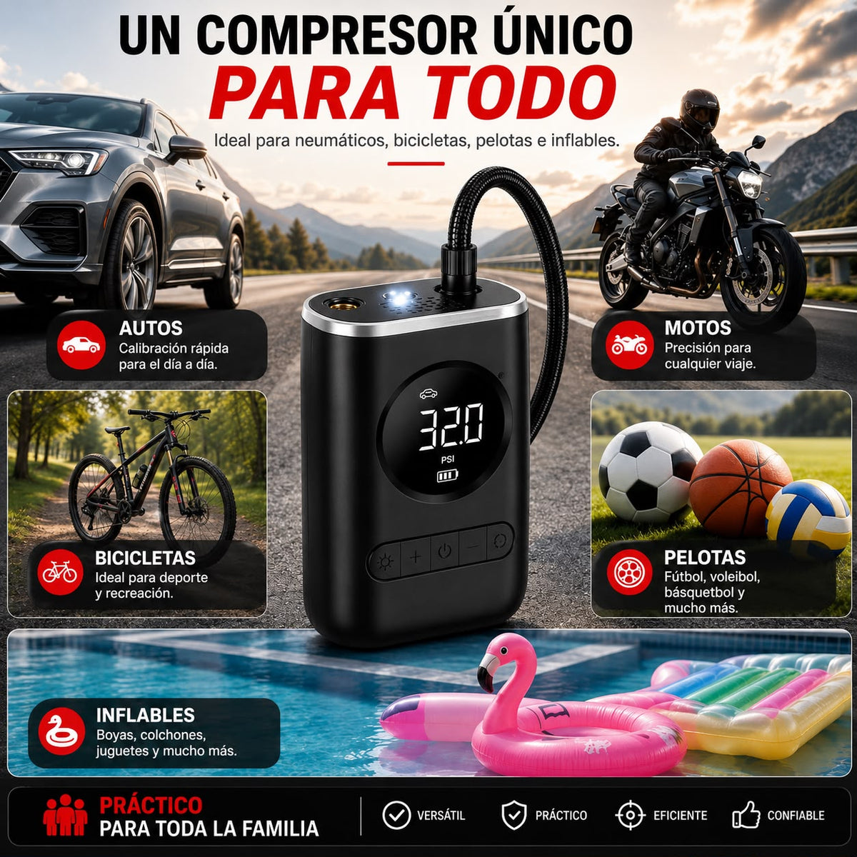 COMPRESOR INFLADOR PORTATIL